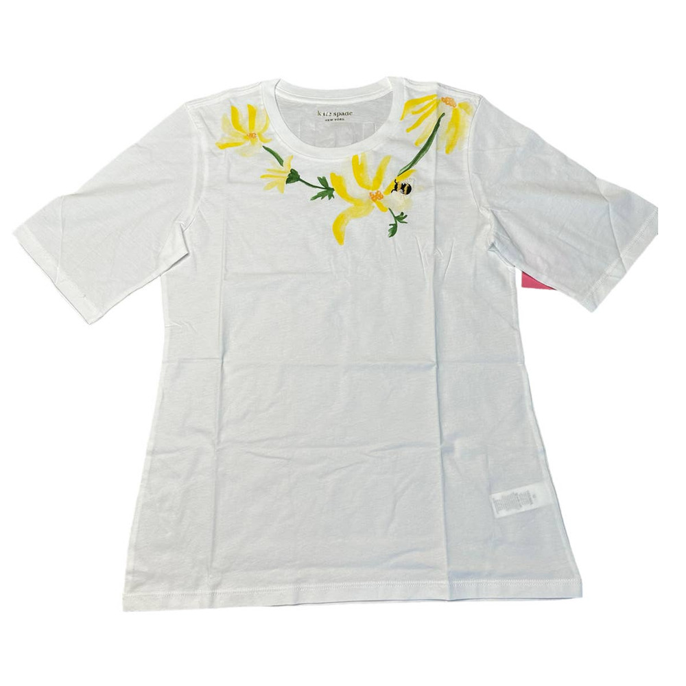 Kate Spade Busy Bee Casual Tee Shirt XS in Fresh White